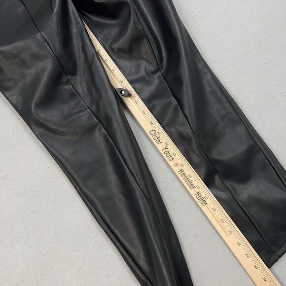 Emerson Fry Pants Womens Large Black Faux Leather Pull On Leggings Made USA - Picture 13 of 16